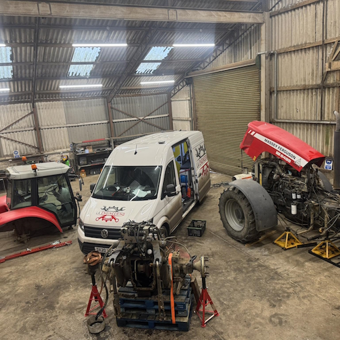 Massey Ferguson 6495 in for some major internal repair work.
